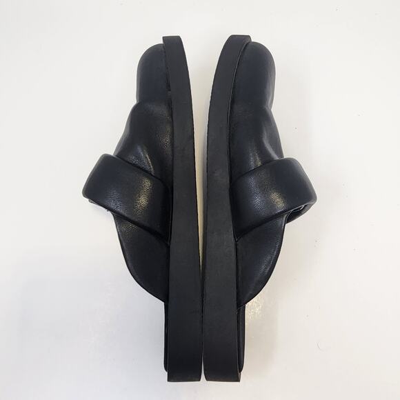 MNG Mango Black Faux Leather Slip On Mule Sze 41 US 10 Cushioned Closed Toe Flat - Picture 7 of 8